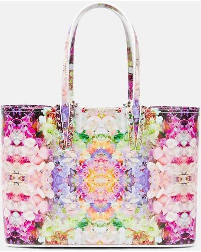 Christian Louboutin Cabata Small Floral Leather Tote Bag - Pink