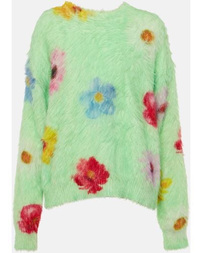 Acne Studios Floral Sweater - Green