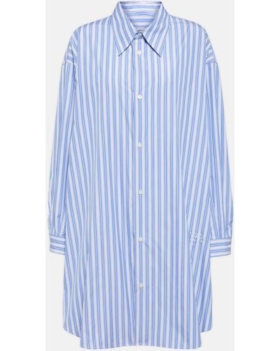 MM6 by Maison Martin Margiela Striped Cotton Poplin Shirt Dress - Blue