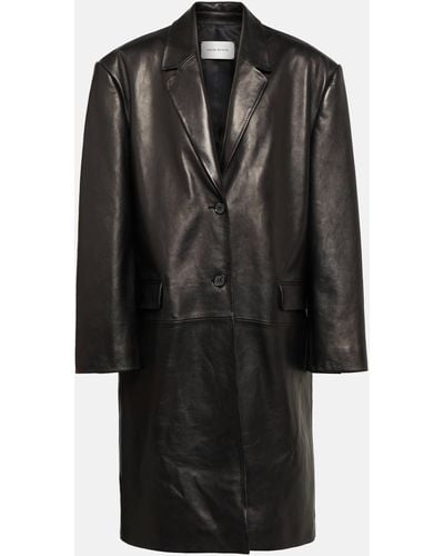 Magda Butrym Oversized Leather Coat - Black