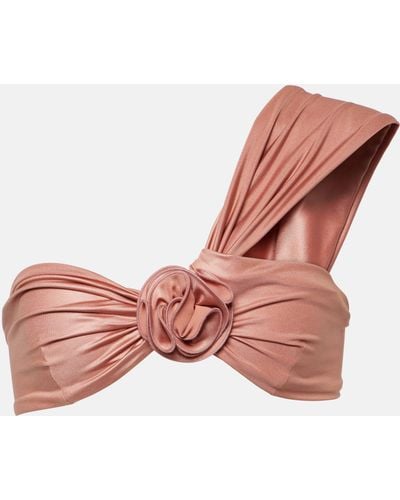 Magda Butrym Floral-applique Bikini Top - Pink