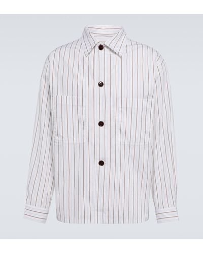 Lemaire Striped Cotton Shirt - White