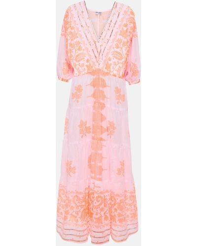 Juliet Dunn Printed Cotton Maxi Dress - Pink