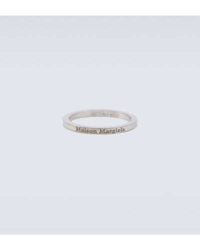 Maison Margiela Logo Silver Ring - White
