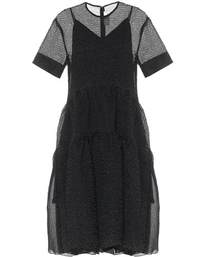 Victoria Beckham Cloque Midi Dress - Black