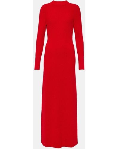 Proenza Schouler Lara Cutout Boucle Maxi Dress - Red