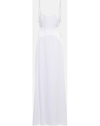 Galvan London Bridal Pearled Cove Cutout Gown - White