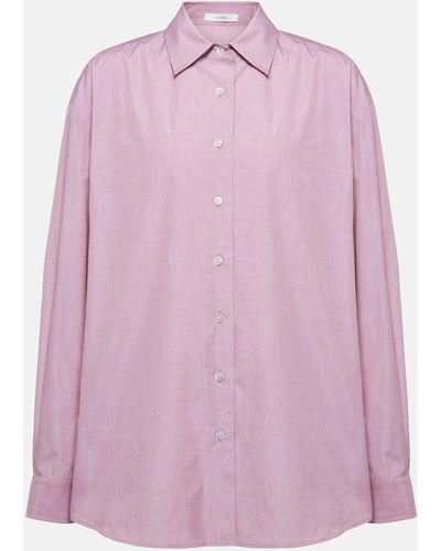 The Row Attica Oversized Cotton Poplin Shirt - Pink