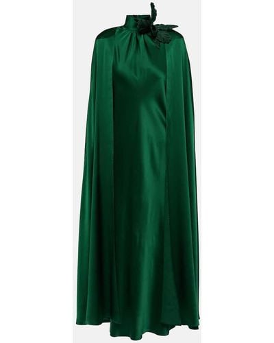 Green Satin Maxi Dresses