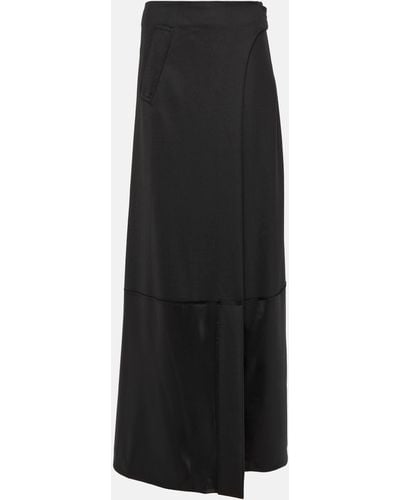 Victoria Beckham High-rise Wool-blend Maxi Skirt - Black