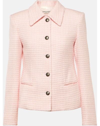 Alessandra Rich Sequined Tweed Jacket - Pink