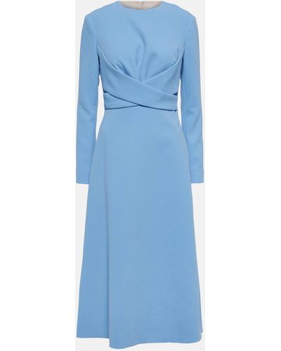 Emilia Wickstead Elta Wrap-effect Midi Dress - Blue