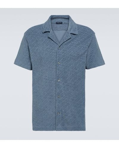Frescobol Carioca Copacabana Cotton Jacquard Shirt - Blue