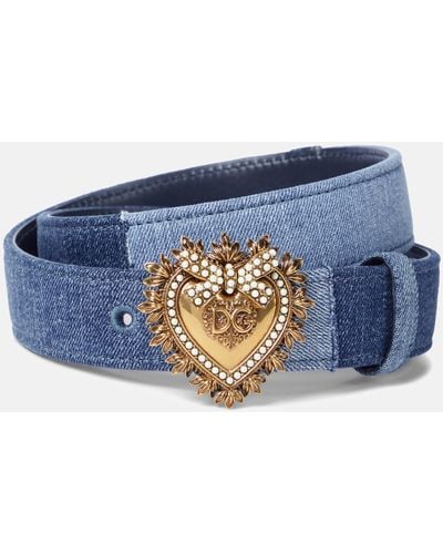 Dolce & Gabbana Devotion Denim Belt - Blue