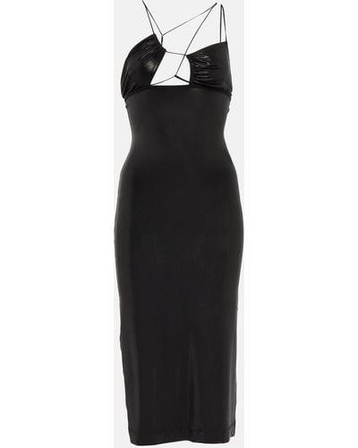 Nensi Dojaka Asymmetrical Cutout Midi Dress - Black