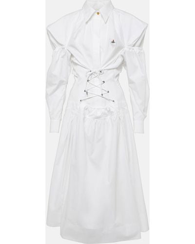 Vivienne Westwood Kate Cotton Poplin Midi Dress - White