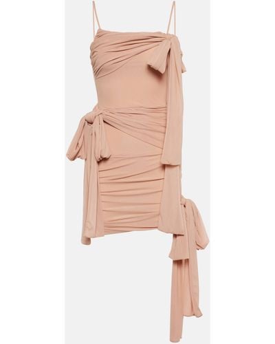 Blumarine Ruched Jersey Minidress - Pink