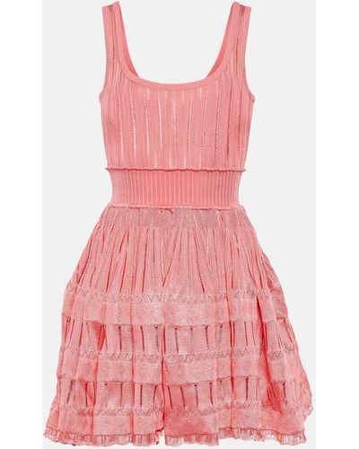 Alaïa Knitted Mini Dress - Pink