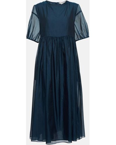 Max Mara Fatoso Silk-blend Midi Dress - Blue