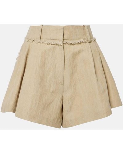 Rabanne Fringed High-rise Cotton-blend Shorts - Natural