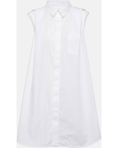 Sacai Poplin Shirt Dress - White