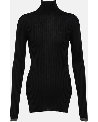 Plan C Ribbed-knit Wool Sweater - Black