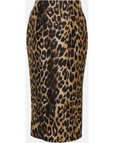 Balmain High-rise Leopard-print Midi Skirt - Natural