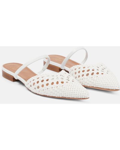 Malone Souliers Marla Faux Leather And Leather Flats - Natural