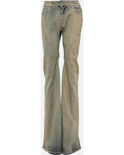 Rick Owens Drkshdw Mid-rise Flared Jeans - Green