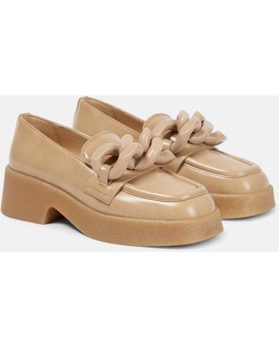 Stella McCartney Skyla Embellished Faux Leather Loafers - Natural