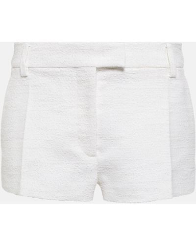 Valentino Cotton And Wool Tweed Shorts - White
