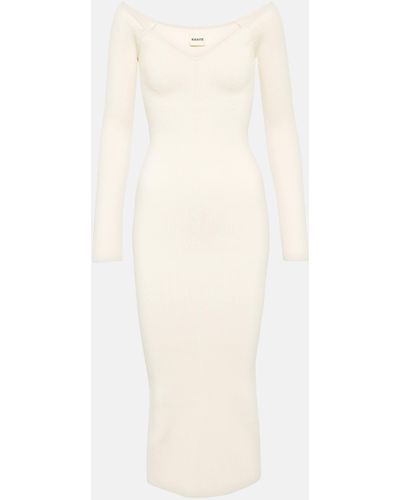 Khaite Pia Off-shoulder Midi Dress - White