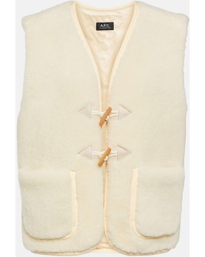 A.P.C. Jules Wool Cotton Vest - Natural