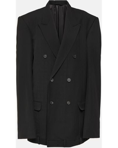 Balenciaga Deconstructed Wool-blend Jacket - Black