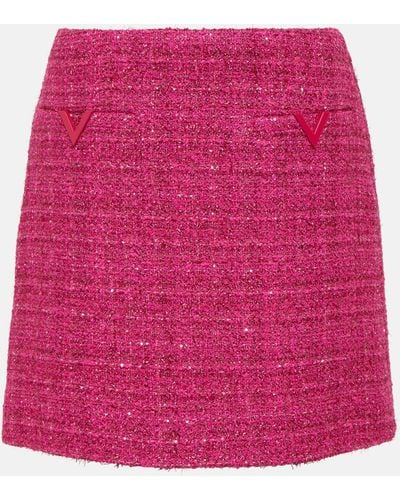 Valentino Tweed Miniskirt - Pink