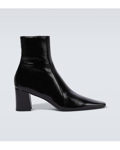 Saint Laurent Rainer Leather Ankle Boots - Black