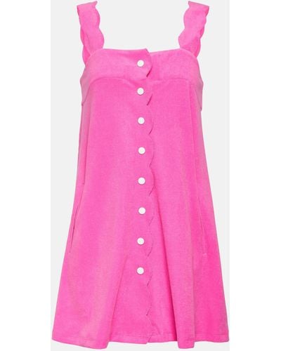 Marysia Swim Scalloped Cotton Blend Minidress - Pink