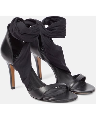 Isabel Marant Askja Leather Sandals - Black