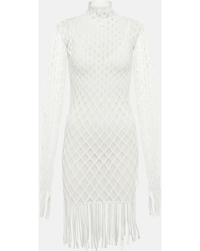 Dion Lee Fishnet High-neck Minidress - White