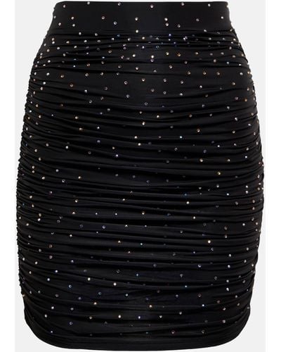 Alex Perry Crystal-embellished Ruched Miniskirt - Black