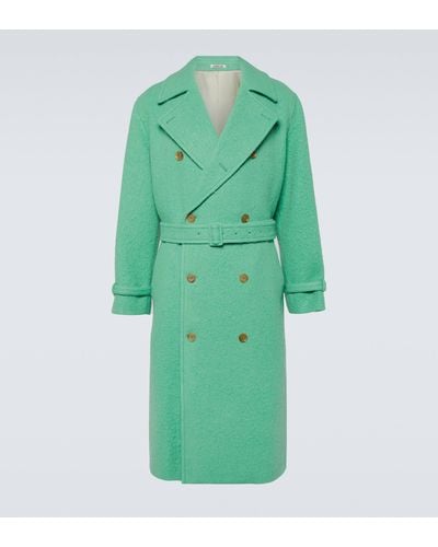AURALEE Melton Wool And Alpaca Trench Coat - Green