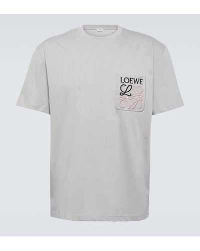 Loewe Logo-embroidered Cotton T-shirt - White