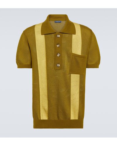 Frescobol Carioca Clemente Pointelle Cotton Polo Shirt - Yellow