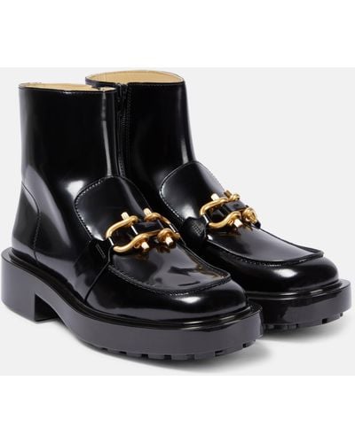 Bottega Veneta Monsieur Patent Leather Ankle Boots - Black