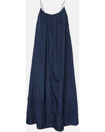 Faithfull The Brand Seine Silk And Cotton Maxi Dress - Blue