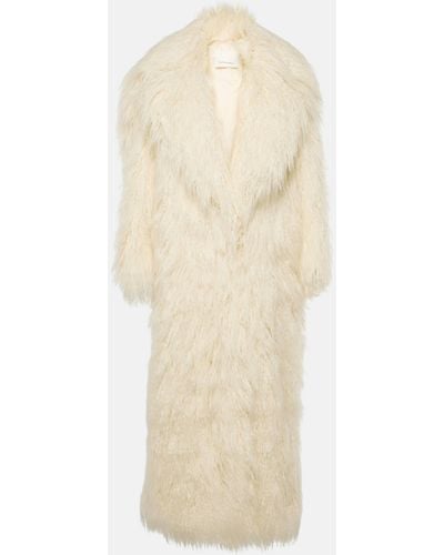 Frankie Shop Nicole Oversized Faux Fur Coat - Natural