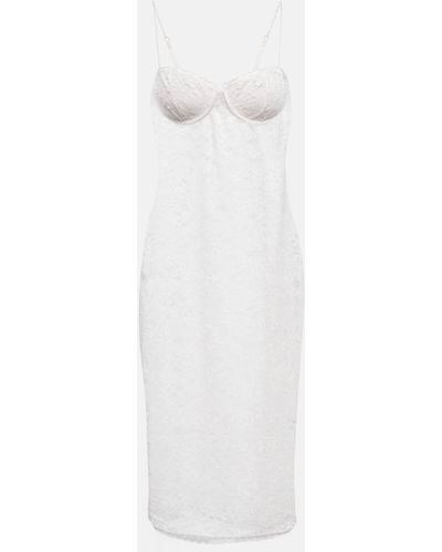 Oséree Oseree O-lover Lace Slip Midi Dress - White