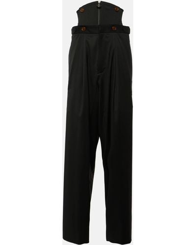 Vivienne Westwood Corset Wool Tapered Pants - Black