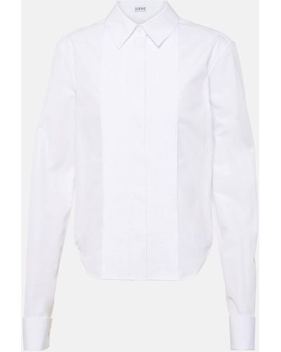 Loewe Pleated Cotton Blouse - White