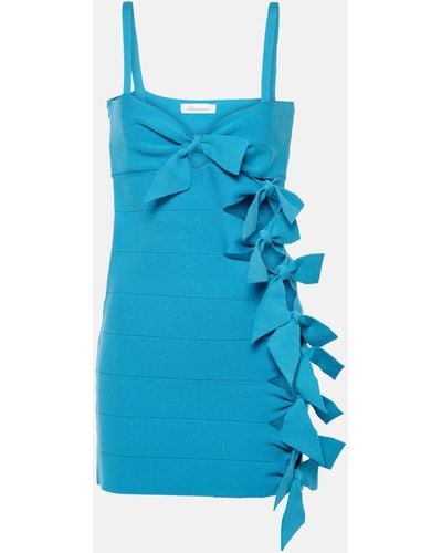 Blumarine Bow-detail Minidress - Blue